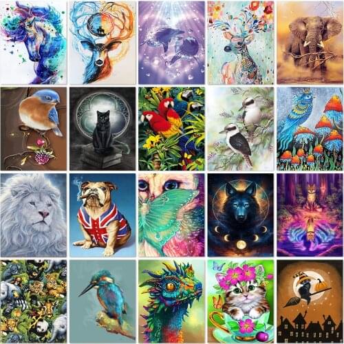 5D Diy Diamond Painting Landscape Animals Cross Stitch Kits Diamond Embroidery Cross Stitch Rhinestones Mosaic Round Home Decor