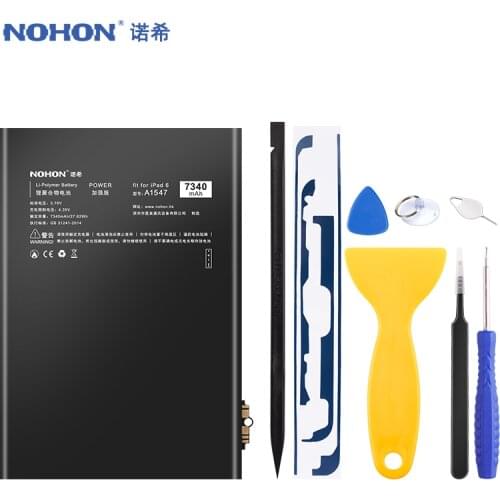 NOHON Tablet Battery For Apple iPad 6 Air 2 A1566 A1567 A1547 Replacement Battery 7340mAh High Capacity Bateria + Free Tools