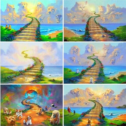 EverShine Diamond Embroidery Full Square Animal 5D Diamond Painting Dog Mosaic Picture Of Rhinestones Cat Room Decor