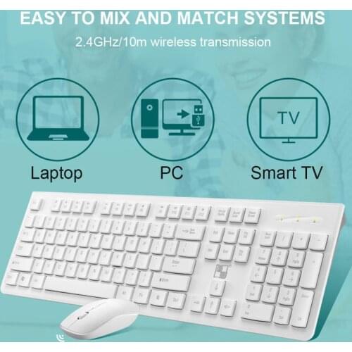 BEESCLOVER Keyboard and mouse wireless 108 keys 2.4G LX710 Wireless Keyboard + Mouse for Desktop Computer Notebook r57