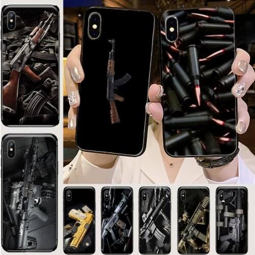 AK47 Handgun Gun BUllets Phone Case for iPhone 11 12 mini pro XS MAX 8 7 6 6S Plus X 5S SE 2020 XR