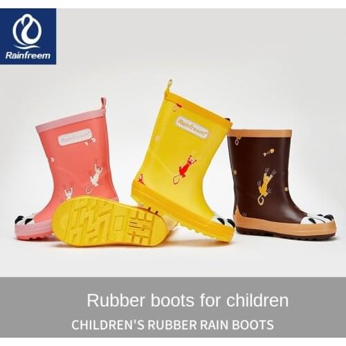 Childrens Rain Boots Boys and Girls Baby Rubber Stylish Rain Boots Rubber Shoes Children Medium and Big Children Rain Boots