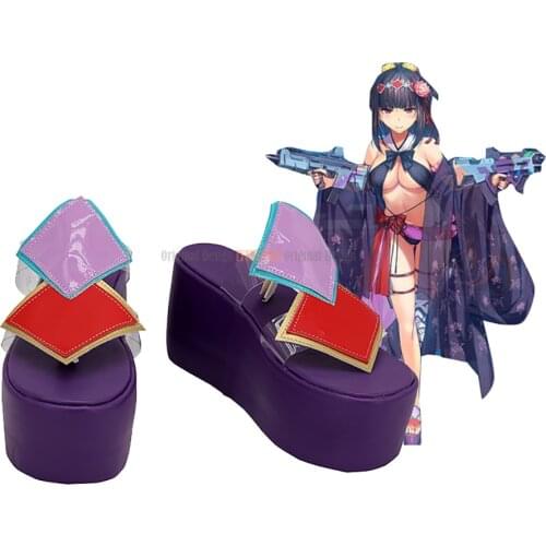 FGO Osakabehime Shoes Cosplay Fate Grand Order Osakabehime SwimSuit Cosplay Shoes Purple Sandals Custom Made