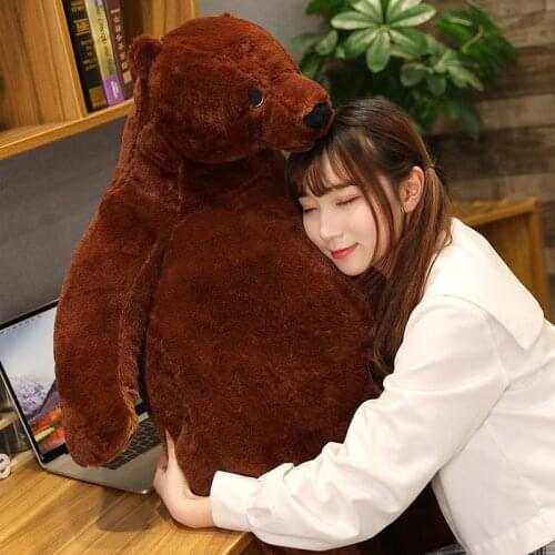 100cm Giant Bear Plush Toys Jungle Forest Stuffed Animals Soft Dolls Plush Brown Bear Toys Hugging Cushion Soft Pillow for Kids