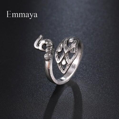 Emmaya New Fashion Punk Series Alloy Ring With Vivid Flying Birds Appearance For Women Banquet Noble Adjustable Jewelry