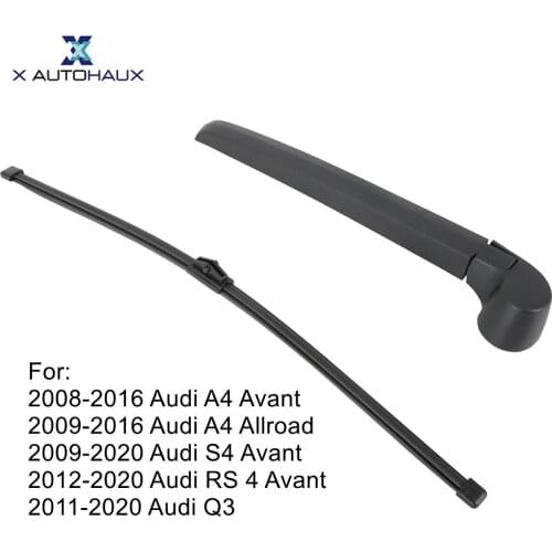 X Autohaux Rear Windshield Wiper Blade Arm Set for 2008-2016 Audi A4 Avant - 400mm 16inch