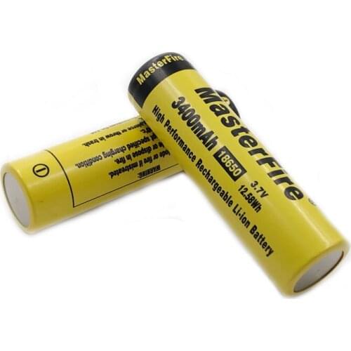 MasterFire 2pcs/lot Original 18650 3400mAh 3.7V 12.58Wh High Performance Rechargeable Li-ion Battery Cell For Laptop