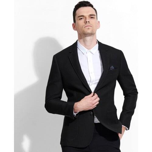 Men blazer black 2017 spring new arrivals fashion young man business casual groom mens stage wear XS 2XL full sleeve suits coat