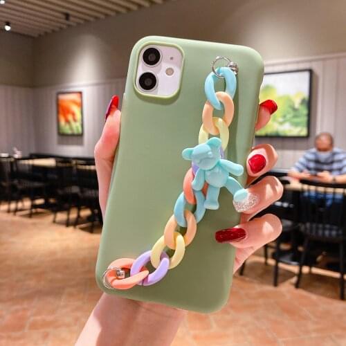 1pcs 3D Macaron Candy Bear Back Cases For iPhone 11 12 Pro XS MAX Soft Back Cover Coque Funda For iphone X XR 7 8 Plus SE2020