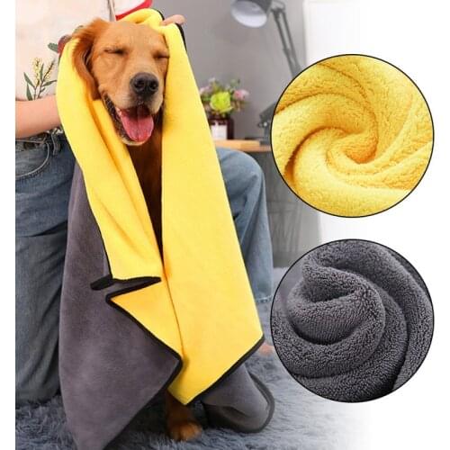 Soft Dog Bath Towel Multifunction Strong Absorbing Water Dry Hair Car Washing Towel Pet Drying Cleaning Supplies