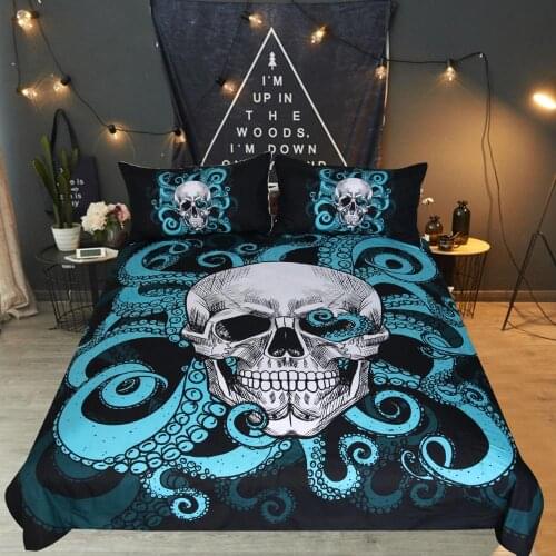 Skull Duvet Cover Set 3D printing Comforter Cover Microfiber Fabric Soft Bedlinen Bedding Sets