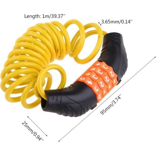 F2TC Durable Password Bicycle Locks Anti-theft Helmet Lock for Scooter Motorcycle Portable Mtb Road Bike Lock Cable