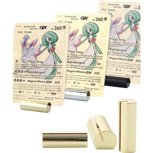 New Pokemon Cards Metal Holder Booster Display Case Limited Edition Card Base Collectibles Showcase Toy