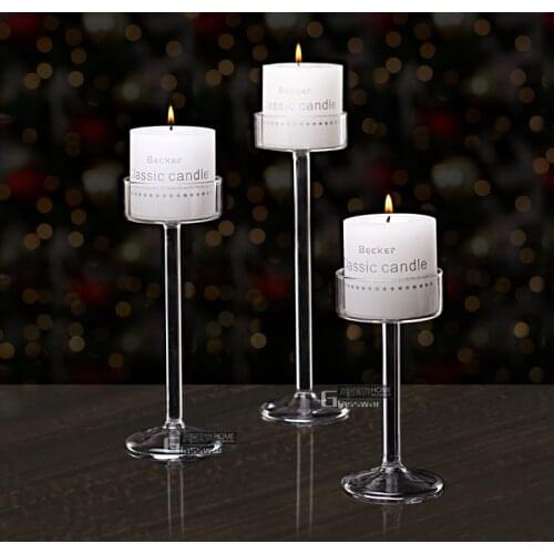 New Style 2020 Classic Glass Candle Holder Wedding Bar Party Home Decor Decoration Fashion Candlestick Goblet Tall Candlesticks