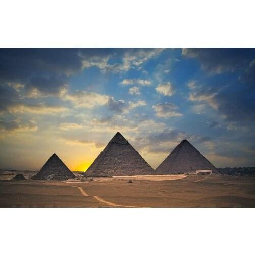 Pyramids from The Egyptian Giza Plateau Painting Metal Plate Art Holiday Decoration Outdoor & Indoor Sign Wall Decoration