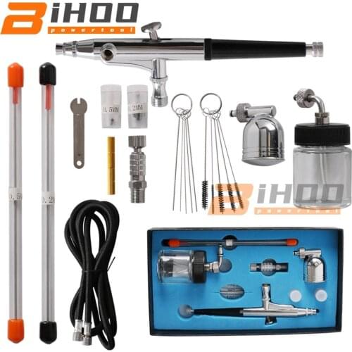 0.2 0.3 0.5mm Paint Spray Gun, Double Action Spray Gun Compressor Kit, Sand Spray Gun, Used For Art Car Model Tattoo Nail Art