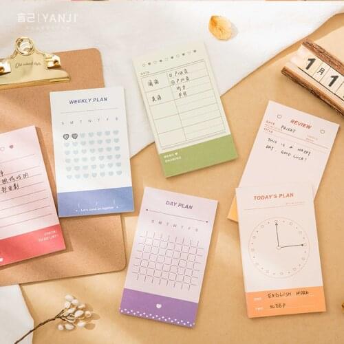 Daily Planning Series Memo Bullet Journa Check List /Weekly Plan To Do List Sticky Note Memo Pads Korean Stationery Notepad
