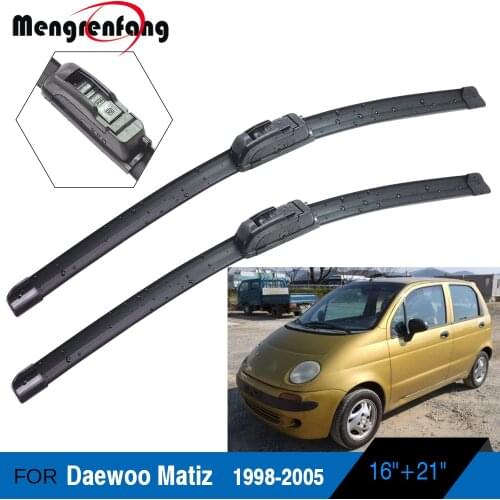 For Daewoo Matiz 1998-2005 Car Wiper Blades Soft Rubber Front Windscreen Wiper Frameless 2 Pieces