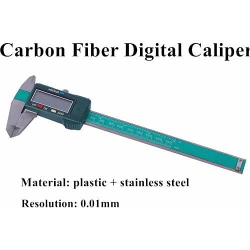 0-150mm Plastic Digital Display Vernier Caliper Carbon Fiber Digital Caliper Stainless Steel Measuring Ruler Tool