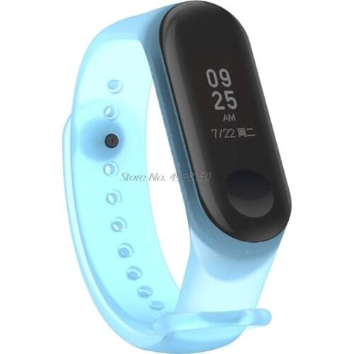 Colorful Clear Replacement Silicone Wrist Strap Watch Band For Xiaomi Mi Band 4 MiBand 3 Dropship