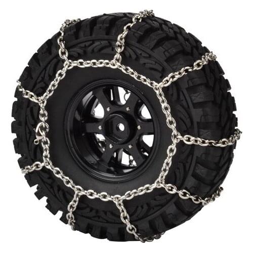SOJERC 2PCS RC 1/10 Crawler 114MM &108MM & TRX-4 1.9&2.2 Inch Tires Snow Chain for 1/10 RC Rock Crawler Axial SCX10 90046 TRX4