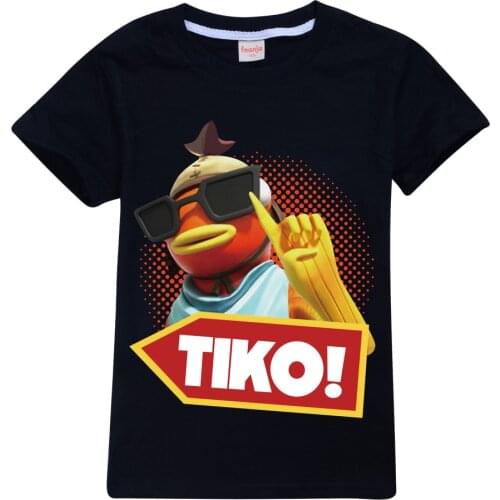 Tiko Fishstick Cross-border Trend Child Cotton Boys Summer Casual Top Girls Short-sleeved T-shirt Graphic T Shirts Youth Clothin