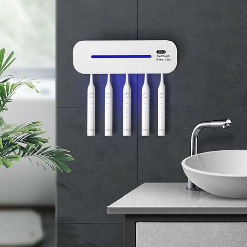 Intelligent Ultraviolet Toothbrush Holder Wall Hanging Induction Toothbrush Sterilizer Rack Detachable Bathroom Accessories