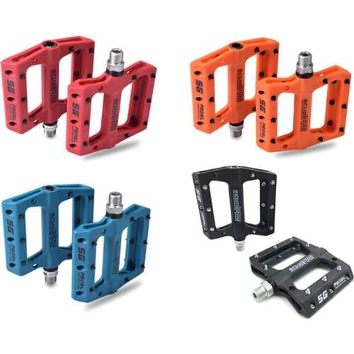 Bicycle Pedals Nylon Fiber Ultra-light Mountain Bike Pedal 4 Colors Big Foot Road Bike Bearing Pedals Cycling Parts