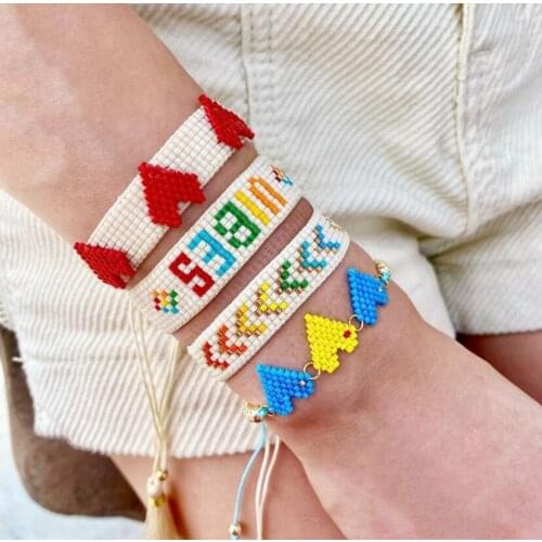 Miyuki Bead Weave Jewellery High Quality Handmade Pulsera Love Heart Pattern Adjustable Bracelets Set