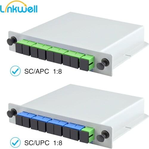 10pcs/Lot SC APC UPC PLC 1X8 Fiber Optic FTTH Splitter Box PLC Insert sheet Type Fiber Optical Coupler Splitter Insertion 1:8