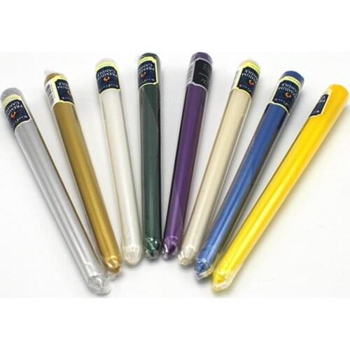 12 Pcs 25 cm Golden silver Color Plated Candles High Quality Romantic White Wedding Christmas Dinner Home Decoration