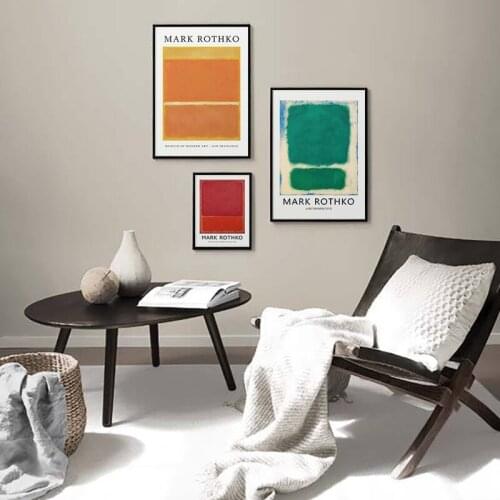 Abstract Wall Art Pictures MARK ROTHKO Famous Exhibition Posters Canvas Painting Print Modern Office Home Decor for Living Room