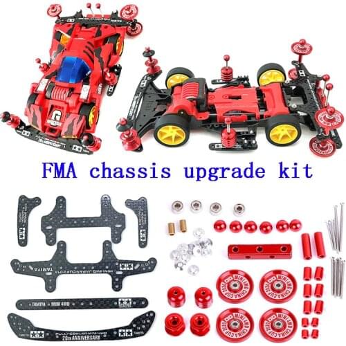 FMA Chassis Modify Accessories Carbon Fiber Aluminum Alloy Kit Brocken Gigant Upgrade Parts Set for Tamiya Mini 4WD Car Model