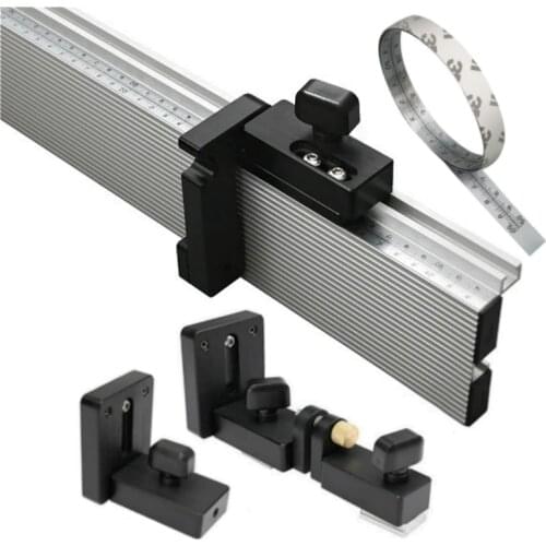 Woodworking Aluminium Profile Fence Table Saw Fence and T Track Slot Sliding Brackets Track Stopper Miter Gauge Fence Connector
