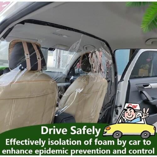 Car Film Curtain Isolation Screen Droplets Proof PVC Protection Transparent Film For Ubers Taxi Driver Passenger Car Interior