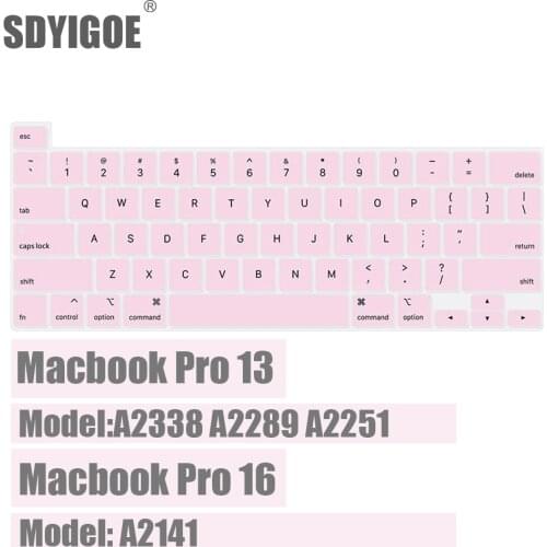 Keyboard Cover For Macbook Pro 13 2020 M1 A2338 A2289 Pro 16 inch 2019 A2141 Keyboard Skin Silicone dust Cover US Type English