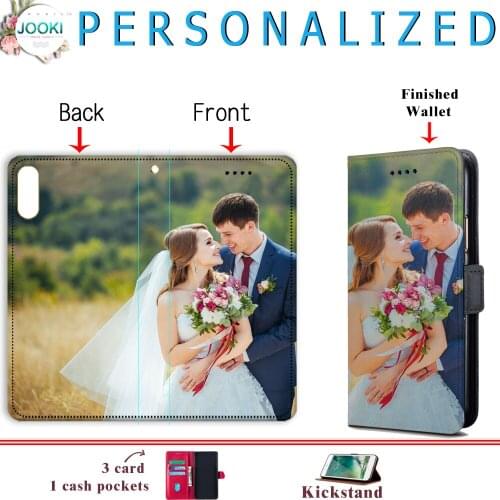 Galaxy A02 Custom Phone cover ,Choose Your wedding pictures Logo Image Personalized Wallet Leather case for Samsung Galaxy A02