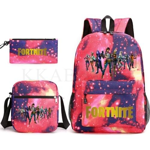 Game FORTNITE 3pcs/Set Children School Bags Orthopedic Backpack Kids School Boys Girls Mochila Infantil