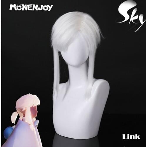 Monenjoy Sky Children of the Light Link Cos Hair White Cosplay Wig