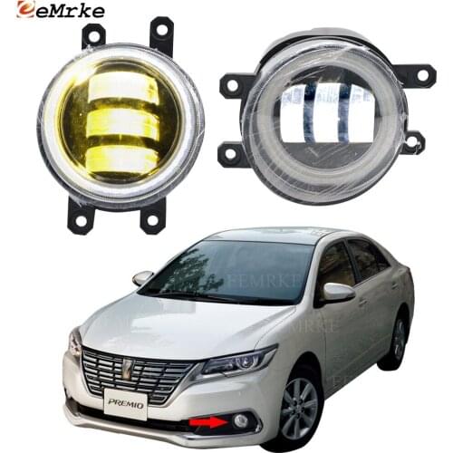 2-Pcs Angel Eye LED DRL Daylight for Toyota Premio T26 T260/265 2017 2018 2019 2020 Anti Fog Lights Low Beam Car Accessories