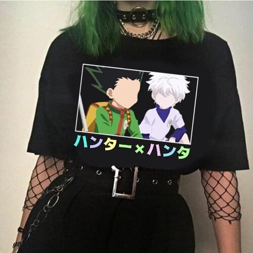 Hot Hunter X Hunter Funny Cartoon T Shirt Men Fashion Killua Leorio Kurapika Gon Hisoka T-shirt Graphic Japanese Anime Tshirt