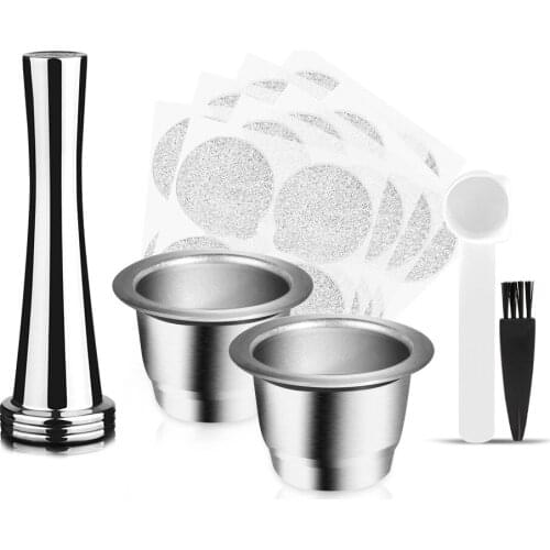 Nespresso Coffee Capsule Cup Aluminum Foil Cover Set Stainless Steel Nespresso капсулы Multiple Filling Using Box Coffee Filter
