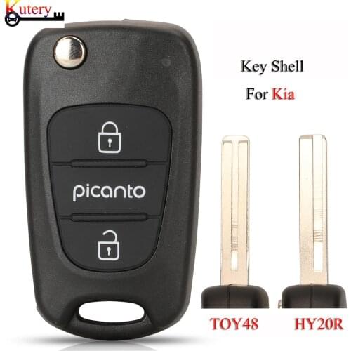 Kutery Folding Remote Car Key Shell For Kia Rio Picanto Ceed Cerato Sportage K2 K3 K5 Soul 3Buttons Key Shell Replacement