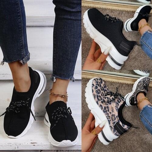2021 Woman Size 43 Mesh Sneakers Vulcanized Female Lace Up Shoes Womens Round Toe Wedges Ladies Comfortable Casual Footwear