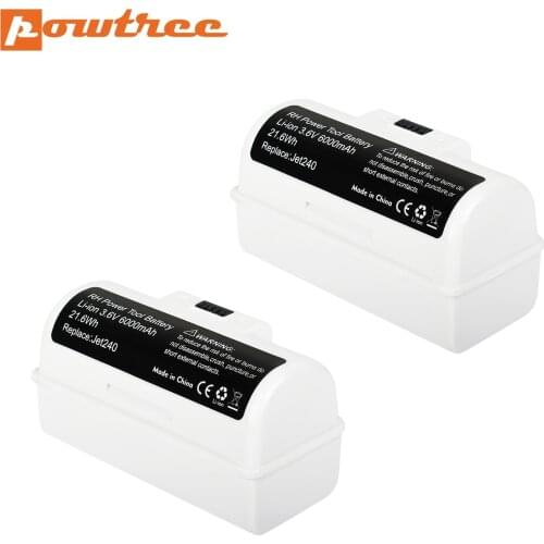 Powtree 6000mAh Jet240 Jet 240 Battery Li-ion Battery for iRobot Braava Jet 240 241 Mopping Robots Mop Cleaner