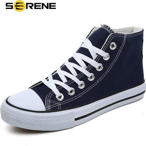 SERENE Brand New Mens Boots Male Classic Star Boot Lovers Casual Canvas Bot Man High Top Sneakers Mens Ankle Shoes Couple Shoe