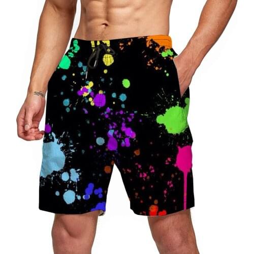 Mens Paint Graphic Beach Shorts 3D Pattern Painting Boardshorts Men/Women Short Pants