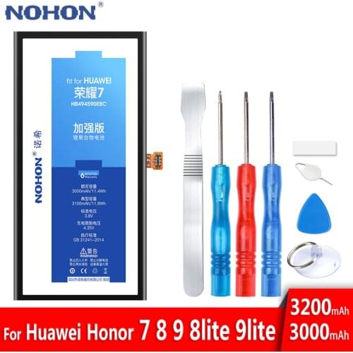 NOHON Battery For Huawei Honor 7 8 9 / 8 Lite / 9 Lite HB494590EBC HB366481ECW HB386280ECW Replacement Original Phone Bateria