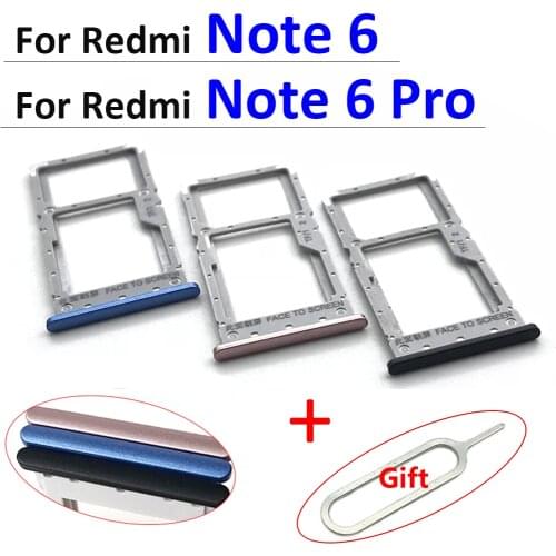 New SIM Card Tray Slot Holder For Xiaomi Redmi Note 6 Pro Replacement Parts