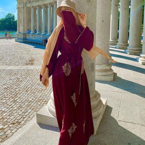 Open Abaya Dubai Turkey Muslim Dress Fashion Kimono Femme Cardigan Islam Caftan Marocain African Dresses For Women Robes